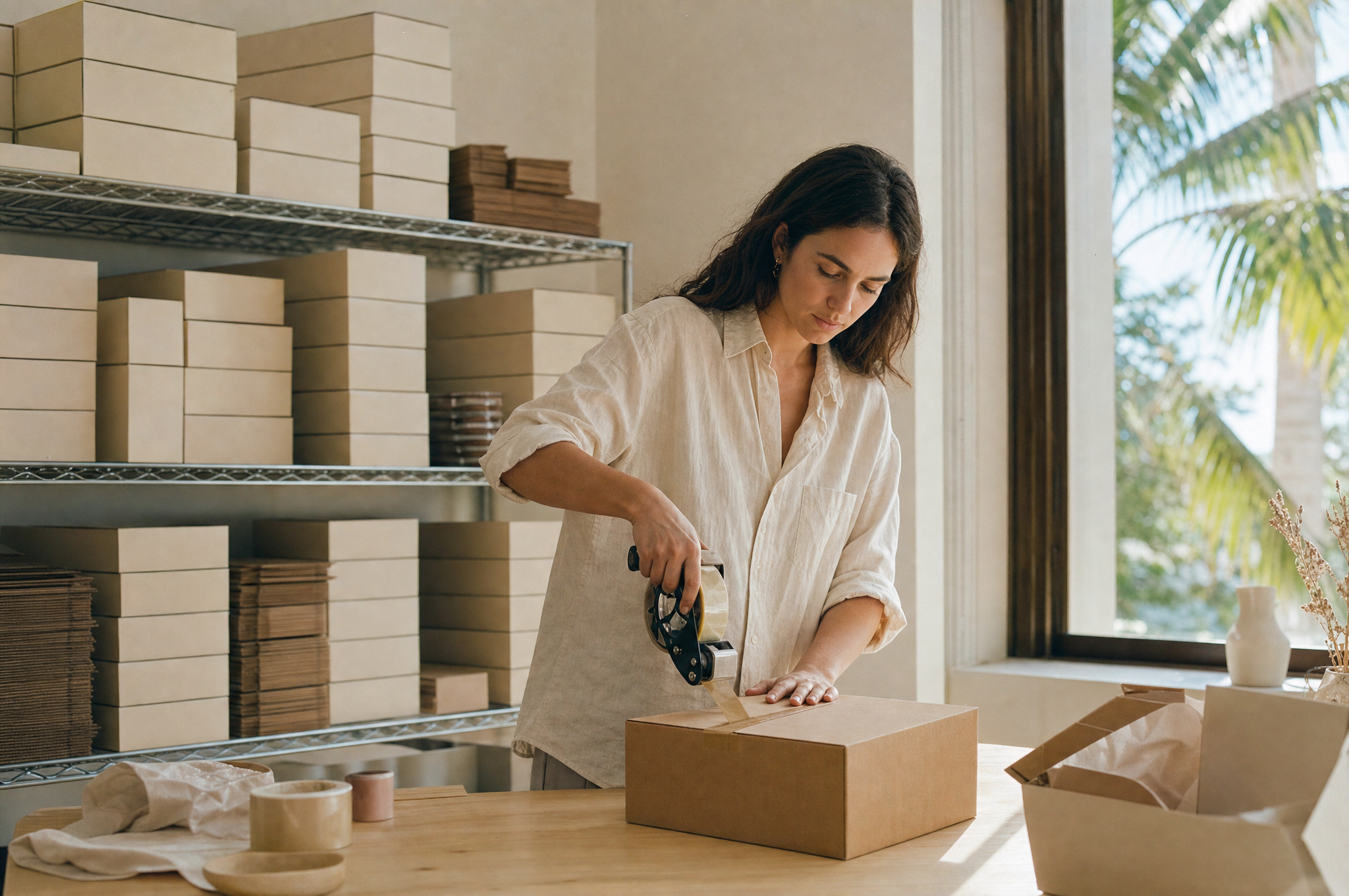 Packing an order at the Ciralu studio in Miami