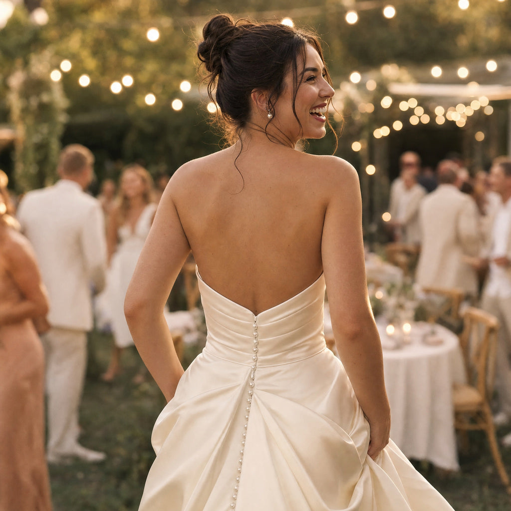 Strapless wedding gown with Lift Bra