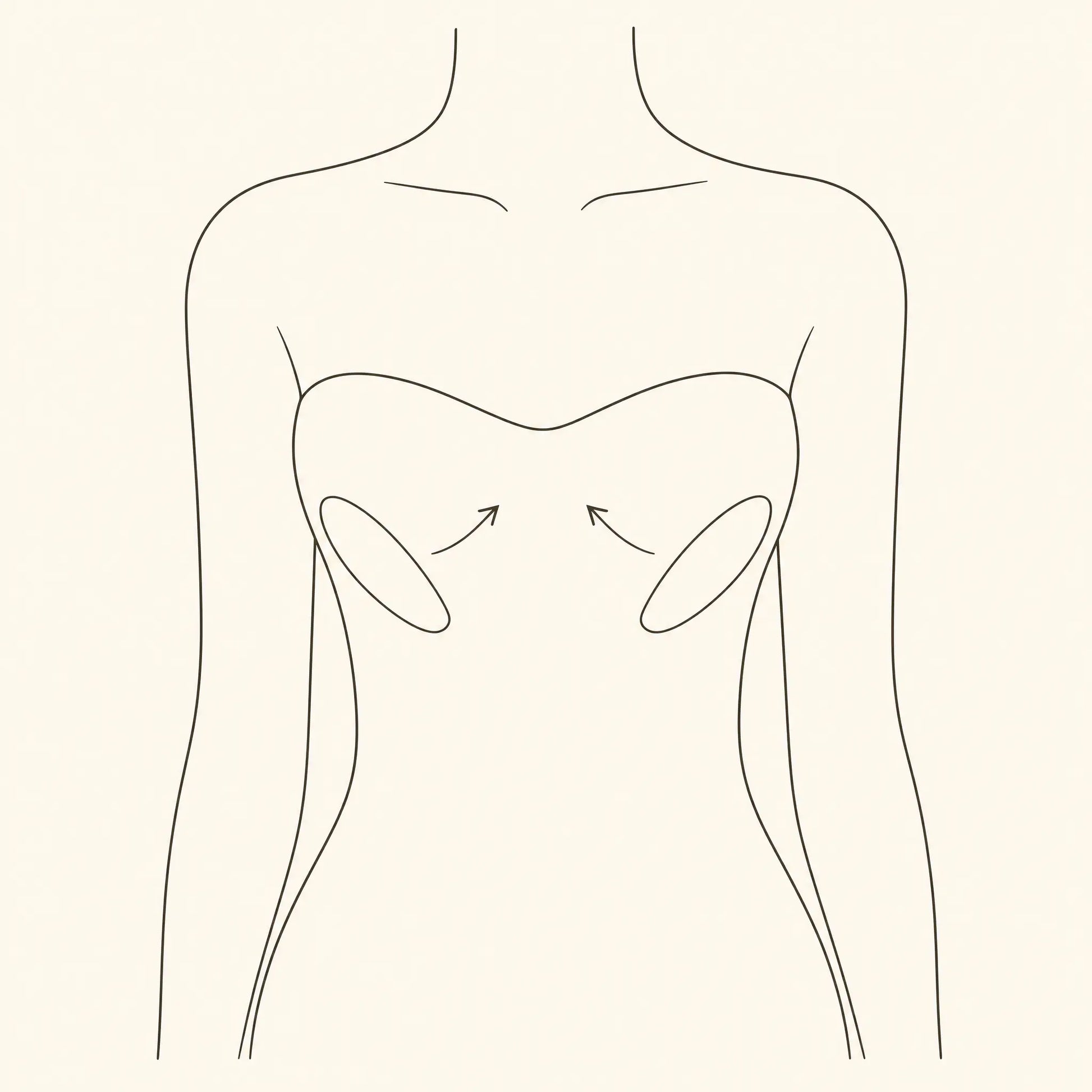 How to apply: place under the bust, lift inward